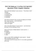 FSN 230 Midterm 1 Cal Poly SLO fall 2023 Questions With Complete Solutions