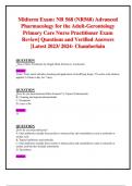 Midterm Exams: NR 568/ NR568 Advanced Pharmacology for the Adult-Gerontology Primary Care Nurse Practitioner Week 1-4| Complete Study Guide with Verified Answers|Latest 2023/ 2024 UPDATES BUNDLED TOETHER| - Chamberlain