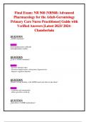 Midterm & Final Exams Exams: NR 568/ NR568 Advanced Pharmacology for the Adult-Gerontology Primary Care Nurse Practitioner Week 1-8| Complete Study Guide with Verified Answers|Latest 2023/ 2024 UPDATES BUNDLED TOETHER| - Chamberlain