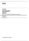 AQA GCSE GEOGRAPHY Paper 1 JUNE 2023 MARK SCHEME: Living with the Physical Environment