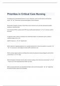 Priorities in Critical Care Nursing 166 Review Questions With Verified Answers