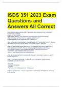 ISDS 351 2023 Exam Questions and Answers All Correct 