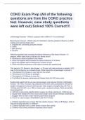 COKO Exam Prep (All of the following questions are from the COKO practice test. However, case study questions were left out) Solved 100% Correct!!!