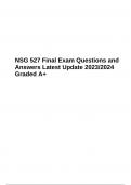 NSG 527 Final Exam Questions and Answers Latest Update 2023/2024 Graded A+