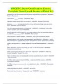 MPOETC State Certification Exam &vert; Complete Questions & Answers &lpar;Rated A&plus;&rpar;