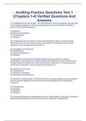 Auditing Practice Questions Test 1 (Chapters 1-4) Verified Questions And Answers