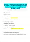 Chapter 1 Workbook [Hartmann Nursing Assistant Care the Basics (4th Edition)] Nursing Assistant in Long-Term Care Already Passed