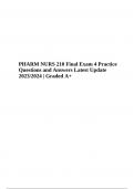 PHARM NURS 210 Final Exam 4 Practice Questions and Answers Latest Update 2023/2024 | Graded A+