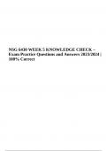 NSG 6430 WEEK 5 KNOWLEDGE CHECK – Exam Practice Questions and Answers 2023/2024 | 100% Correct