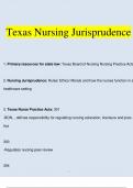 Texas Nursing Jurisprudence Study Guide 2023/2024 | 100% Correct Verified