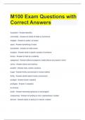 M100 Exam Questions with Correct Answers 