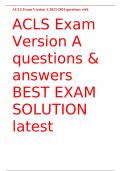 ACLS Exam Version A questions &answers BEST EXAM SOLUTION latestupdate 2023&sol;2024 graded  A&plus; 