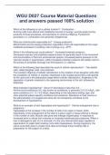 WGU D027 Course Material Questions and answers passed 100&percnt; solution