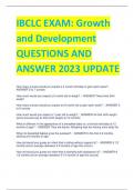 IBCLC EXAM&colon; Growth  and Development QUESTIONS AND  ANSWER 2023 UPDATE