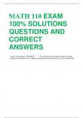 MATH 110 EXAM  100% SOLUTIONS  QUESTIONS AND  CORRECT  ANSWERS