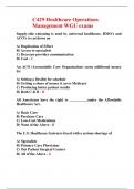 C429 Healthcare Operations Management WGU 