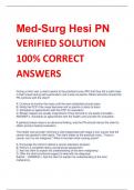 Med-Surg Hesi PN VERIFIED SOLUTION  100% CORRECT  ANSWERS