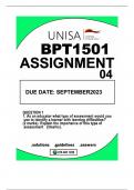 BPT1501 ASSIGNMENT 04 DUE OCTOBER 2023 