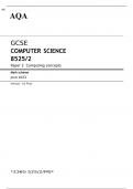 AQA GCSE COMPUTER SCIENCE Paper 2 MARK SCHEME 2023&colon; Computing concepts