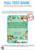 Test Bank For Calculation of Drug Dosages 12th Edition By Sheila Ogden, Linda Fluharty | 2023-2024 | 9780323826228 | Chapter 1-19 | Complete Questions And Answers A+