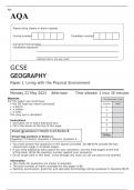 AQA GCSE GEOGRAPHY Paper 1 QUESTION PAPER and MARK SCHEME 2023