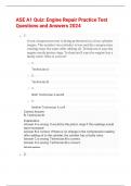 ASE A1 Quiz&colon; Engine Repair Practice Test Questions and Answers 2024