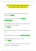 RCFE Test Practice Questions & ANSWERS 2023 RATED A&plus;