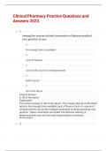Clinical Pharmacy Practice Questions and Answers 2023&period;