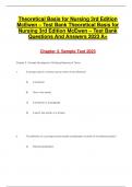 Theoretical Basis for Nursing 3rd Edition  McEwen &ndash; Test Bank Theoretical Basis for  Nursing 3rd Edition McEwen &ndash; Test Bank Questions And Answers 2023 A&plus;