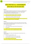 HESI PHYSICAL ASSESSMENT AND HEALTH EXAM 2023 WITH COMPLETE SOLUTIONS (GRADED A+)