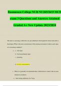 Rasmussen College NUR NU265/2633 MCH exam 3 Questions and Answers Attained Graded A+ New Update 2023/2024