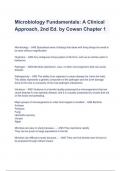 Microbiology Fundamentals 4th Edition Cowan Test Bank All Chapters &lpar;A&plus; GRADED 100 VERIFIED&rpar;