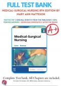 Test Bank for Medical-Surgical Nursing 8th Edition By Mary Ann Matteson; Adrianne Dill Linton (2023) 9780323826716 Chapter 1-63 Complete Questions and Answers