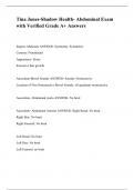 Tina Jones-Shadow Health- Abdominal Exam with Verified Grade A&plus; Answers