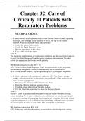 Chapter 32: Care of Critically Ill Patients with Respiratory Problems (Test Bank Medical Surgical Nursing 9th Edition Ignatavicius Workman)