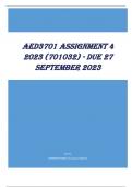 AED3701 Assignment 4 2023 (701032) - DUE 27 September 2023