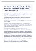 Washington State Specific Real Estate  Questions & Answers Exam Correct 100&percnt;&lpar;GRADED A&plus;&rpar;