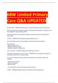 68W Limited Primary  Care Q&A UPDATED