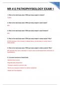 NR 412 PATHOPHYSIOLOGY EXAM 1 QUESTIONS WITH VERIFIED ANSWERS GRADED A+