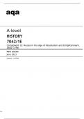 Aqa A-level History 7042&sol;1E June2023 MARK SCHEME&period;