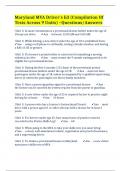 Maryland MVA Driver's Ed &lpar;Compilation Of Tests Across 9 Units&rpar; &ndash;Questions&sol;Answers