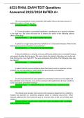 6521 FINAL EXAM TEST Questions Answered 2023&sol;2024 RATED A&plus;