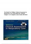 Test Bank For Wilkins' Clinical Assessment in Respiratory Care 9th Edition By Al Heuer Chapter 1-21 Complete Guide 2023/2024
