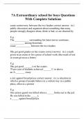 7A Extraordinary school for boys Questions With Complete Solutions