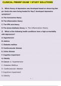 CLINICAL PMHNP EXAM 1 STUDY SOLUTIONS QUESTIONS AND ANSWERS GRADED A+