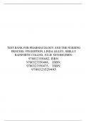 TEST BANK FOR PHARMACOLOGY AND THE NURSING PROCESS, 9TH EDITION, LINDA LILLEY, SHELLY RAINFORTH COLLINS, JULIE SNYDER,ISBN: 9780323550482, ISBN: 9780323550468, ISBN: 9780323550475, ISBN: 9780323529495