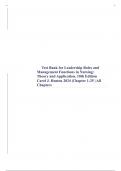 Test Bank for Leadership Roles and Management Functions in Nursing&colon; Theory and Application&comma; 10th Edition Carol J&period; Huston 2024 &vert;Chapter 1-25 &vert; All Chapters