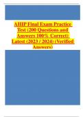 AHIP Final Exam Practice Test (200 Questions and Answers 100% Correct) Latest (2023 / 2024) (Verified Answers)