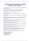 Jurisprudence Practice Exam update questions and answers