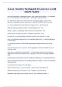 Sales mastery test &lpar;part 3&rpar; License latest exam review